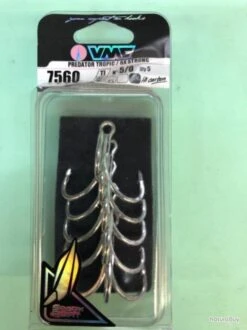 5 Hameçon Triple 5/0 Réf 7560ti Ou 7560 Predator Tropic Vmc Pêche Mer Exotique
