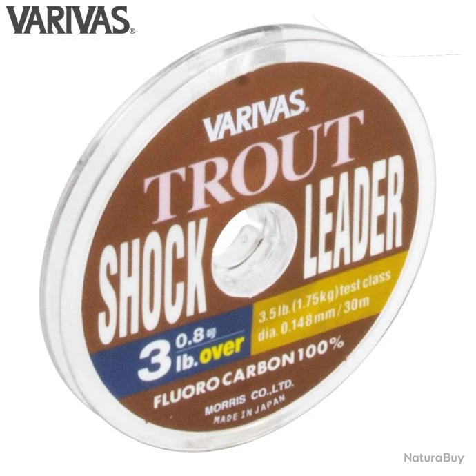 Bas De Ligne Fluorocarbone Varivas Trout Shock Leader 0.18mm 3 Bas De Ligne Fluorocarbone Varivas Trout Shock Leader 0.18mm