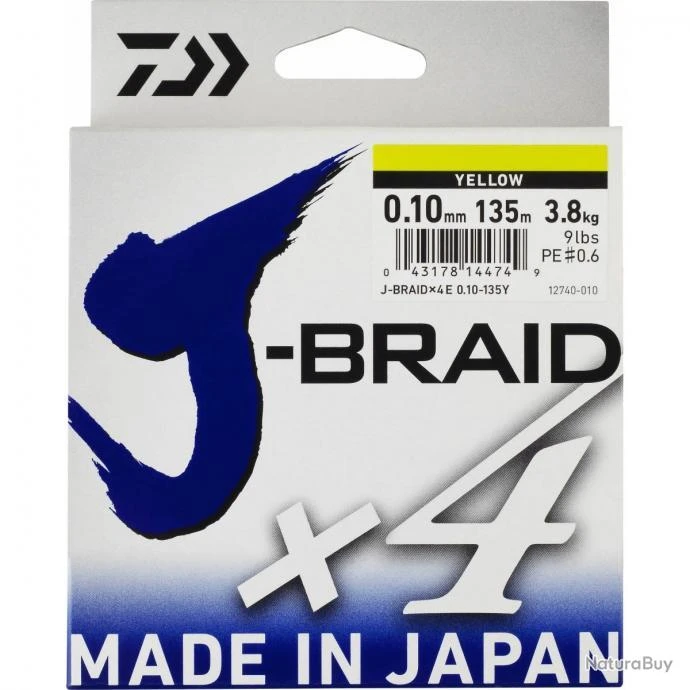 J-Braid X 4 270 M Chartreuse Tresse Daiwa Ø 17/100 / # PE 1.5 / 8.40 Kg / 19 Lb 3 J-Braid X 4 270 M Chartreuse Tresse Daiwa Ø 17/100 / # PE 1.5 / 8.40 Kg / 19 Lb