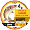 LOT DE 3 BOBINES DE FIL Nylon PAN EXCELLENCE TRUITE 150M Ø 18 2.6 KG -Magasin De Matériel De Pêche 00001 LOT DE 3 BOBINES DE FIL Nylon PAN EXCELLENCE TRUITE 150M O 18 2.6 KG