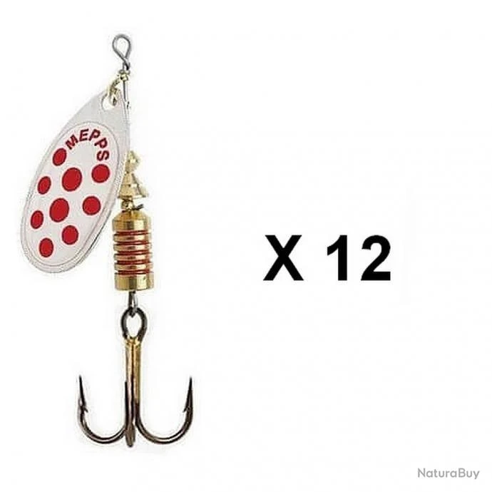 Mepps - Cuiller Mepps Aglia Toutes Couleurs Par 12 2 ARGENT POINTS ROUGE 3 Mepps - Cuiller Mepps Aglia Toutes Couleurs Par 12 2 ARGENT POINTS ROUGE