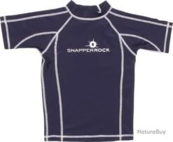 T-Shirt Manches Courtes Anti Uv - Bleu Marine/Blanc 116-122 Cm