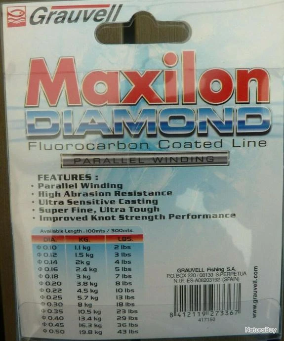 11 X Fluorocarbone Grauvell Maxilon Diamond 100m Nylon Peche 0.22mm 4.5 Kg 10lbs 4 11 X Fluorocarbone Grauvell Maxilon Diamond 100m Nylon Peche 0.22mm 4.5 Kg 10lbs – Image 2