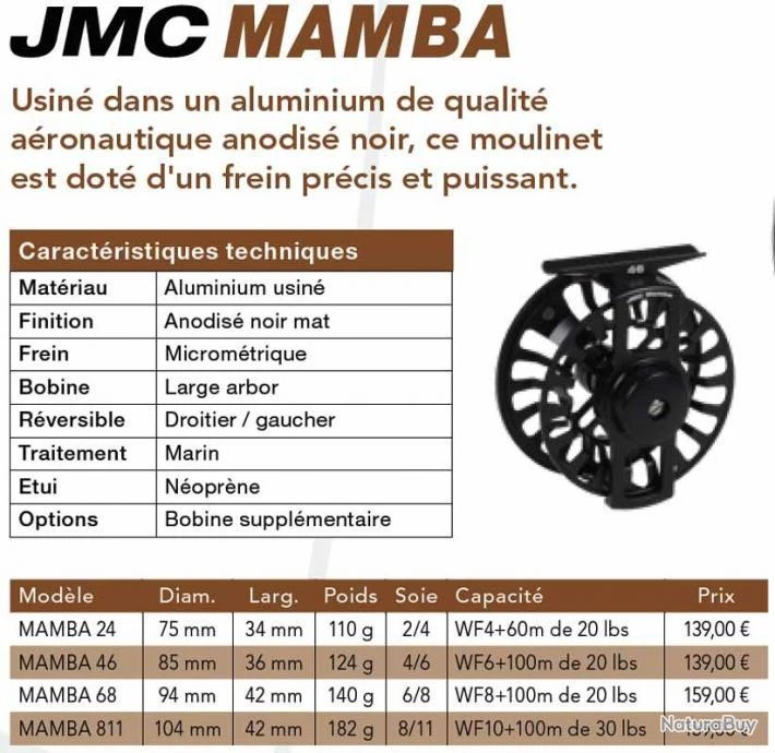 Mamba 811 Soie 9/11 Moulinet Mouche JMC 4 Mamba 811 Soie 9/11 Moulinet Mouche JMC – Image 2