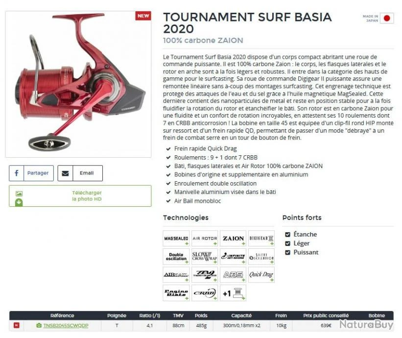Tournament Surf Basia 2020 20 45 SCW QD P Moulinet Daiwa 4 Tournament Surf Basia 2020 20 45 SCW QD P Moulinet Daiwa – Image 2