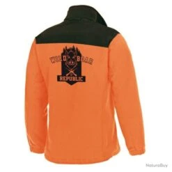 Blouson Polaire Percussion Wild Boar Republic Orange -Magasin De Matériel De Pêche 00003 Blouson polaire Percussion Wild Boar Republic Orange S