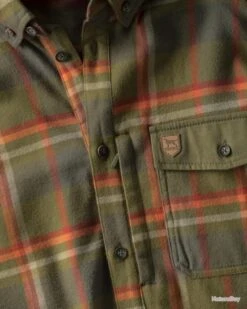 Chemise En Flanelle Skando Couleur Olive Orange. -Magasin De Matériel De Pêche 00006 Chemise en flanelle Skando Couleur Olive Orange