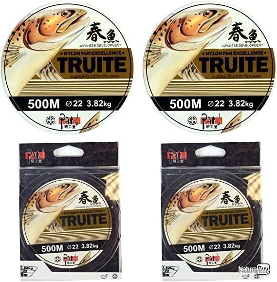Pan Nylon Excellence Truite Bobine Fil 500m (Pack De 2) 0.24mm 4.64kg 3 Pan Nylon Excellence Truite Bobine Fil 500m (Pack De 2) 0.24mm 4.64kg