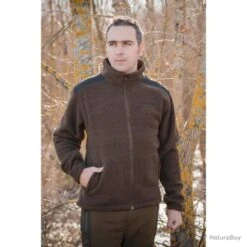 Veste De Chasse Polaire Somlys Sherpa Fin De Série Marron -Magasin De Matériel De Pêche 00027 Veste de chasse polaire Somlys Sherpa Fin de serie Marron